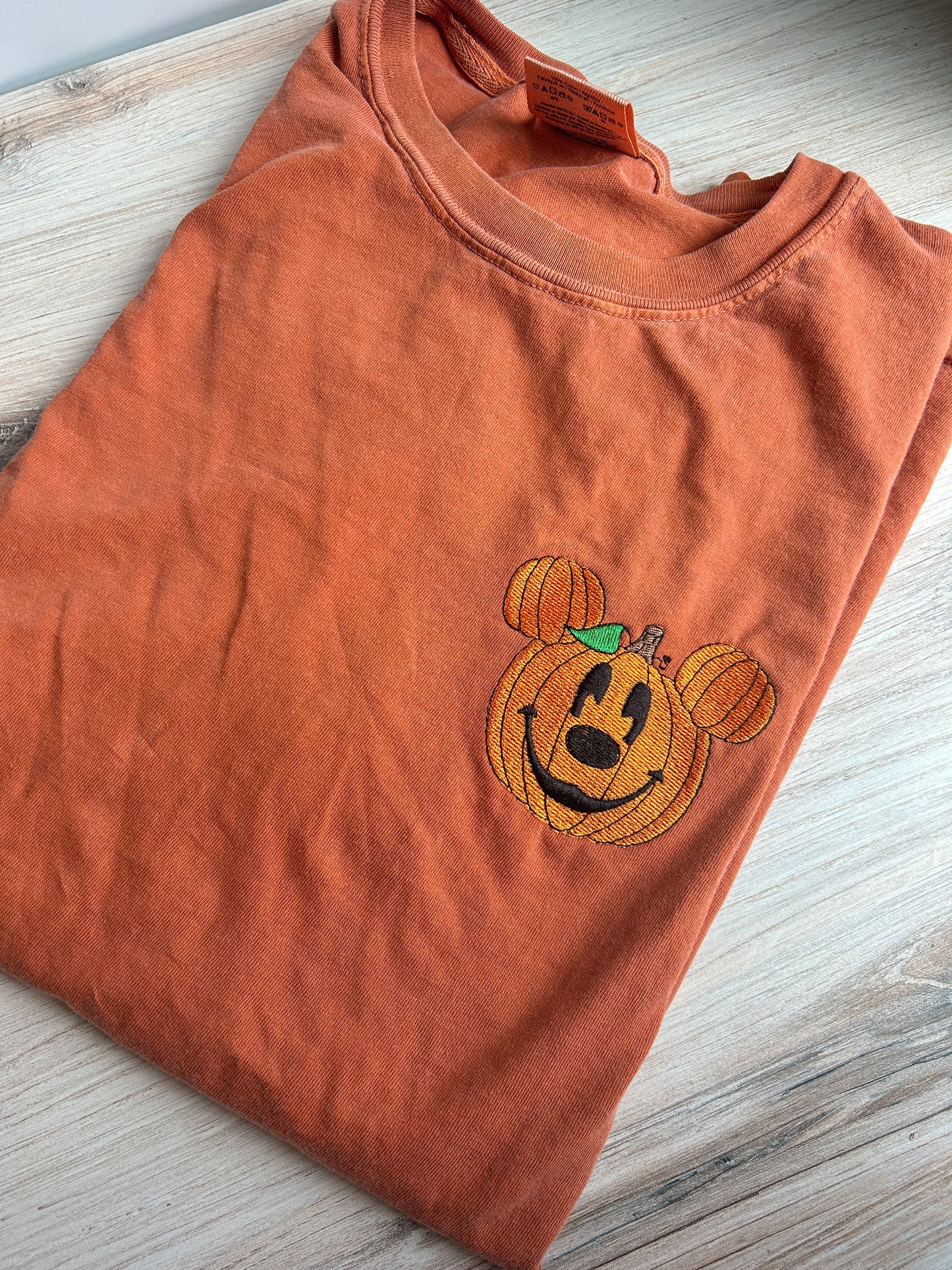 Pumpkin Mouse Embroidered Shirt