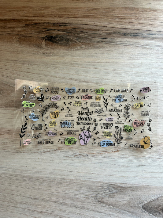 Mental Health Reminders Cup Wrap