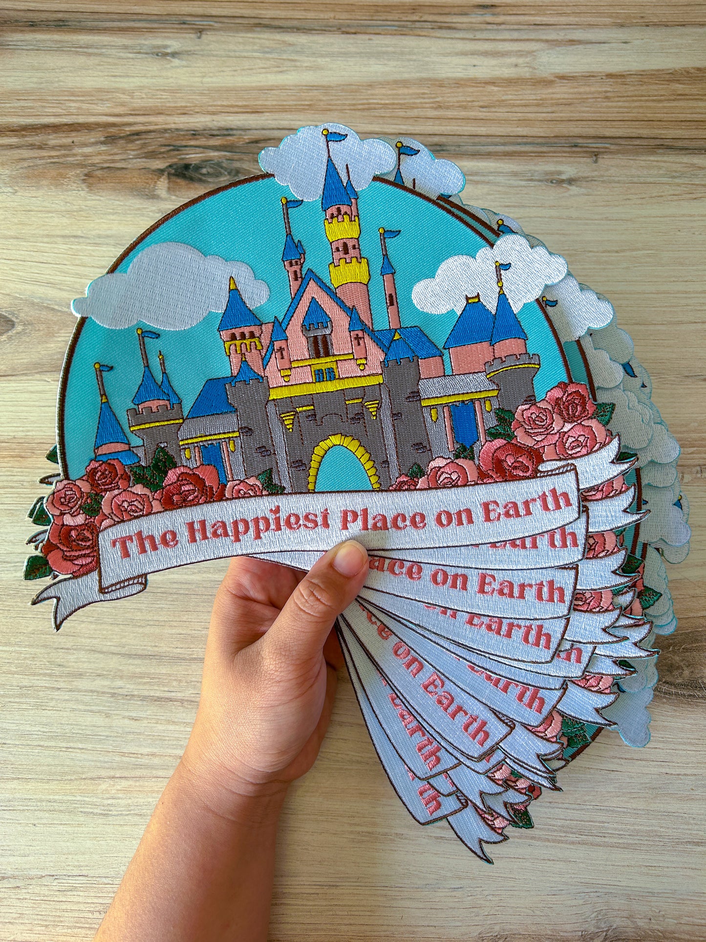 Happiest Place Large Iron on Patch