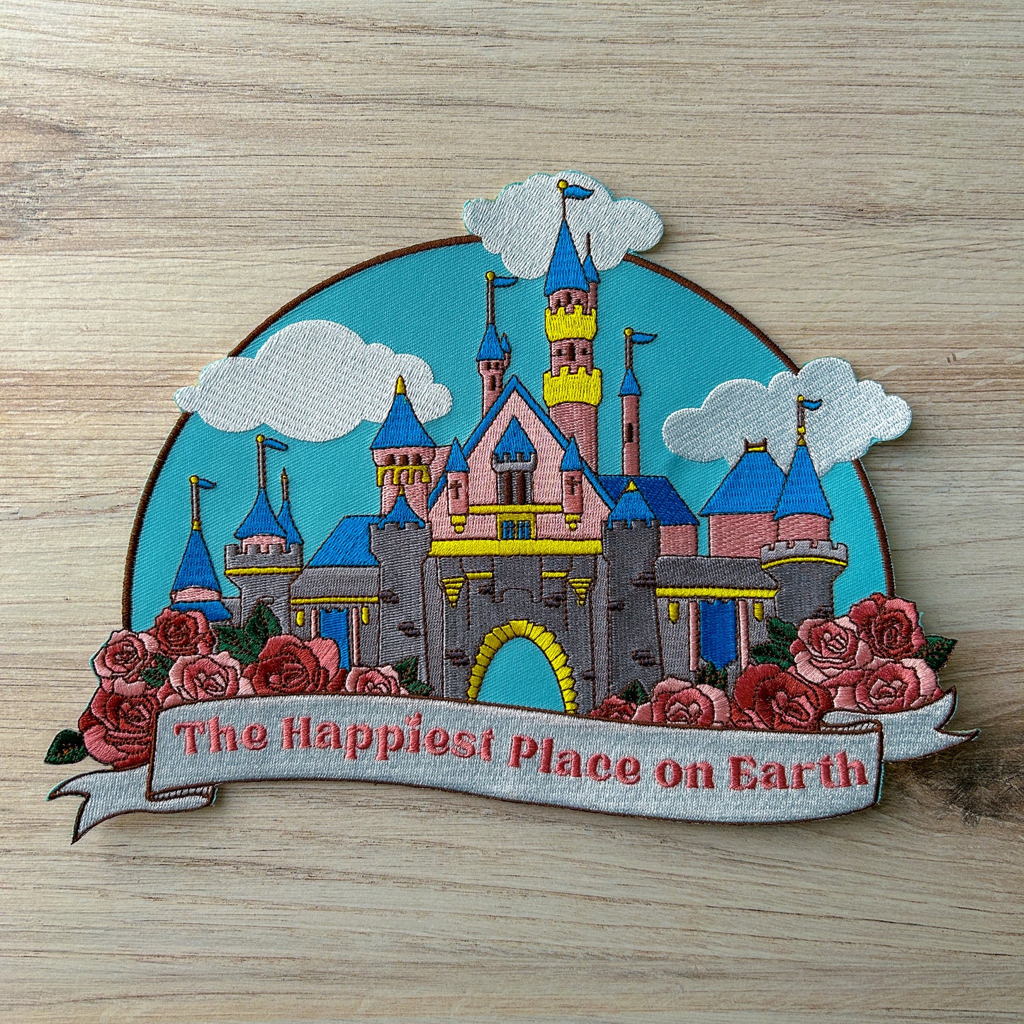 Happiest Place Large Iron on Patch