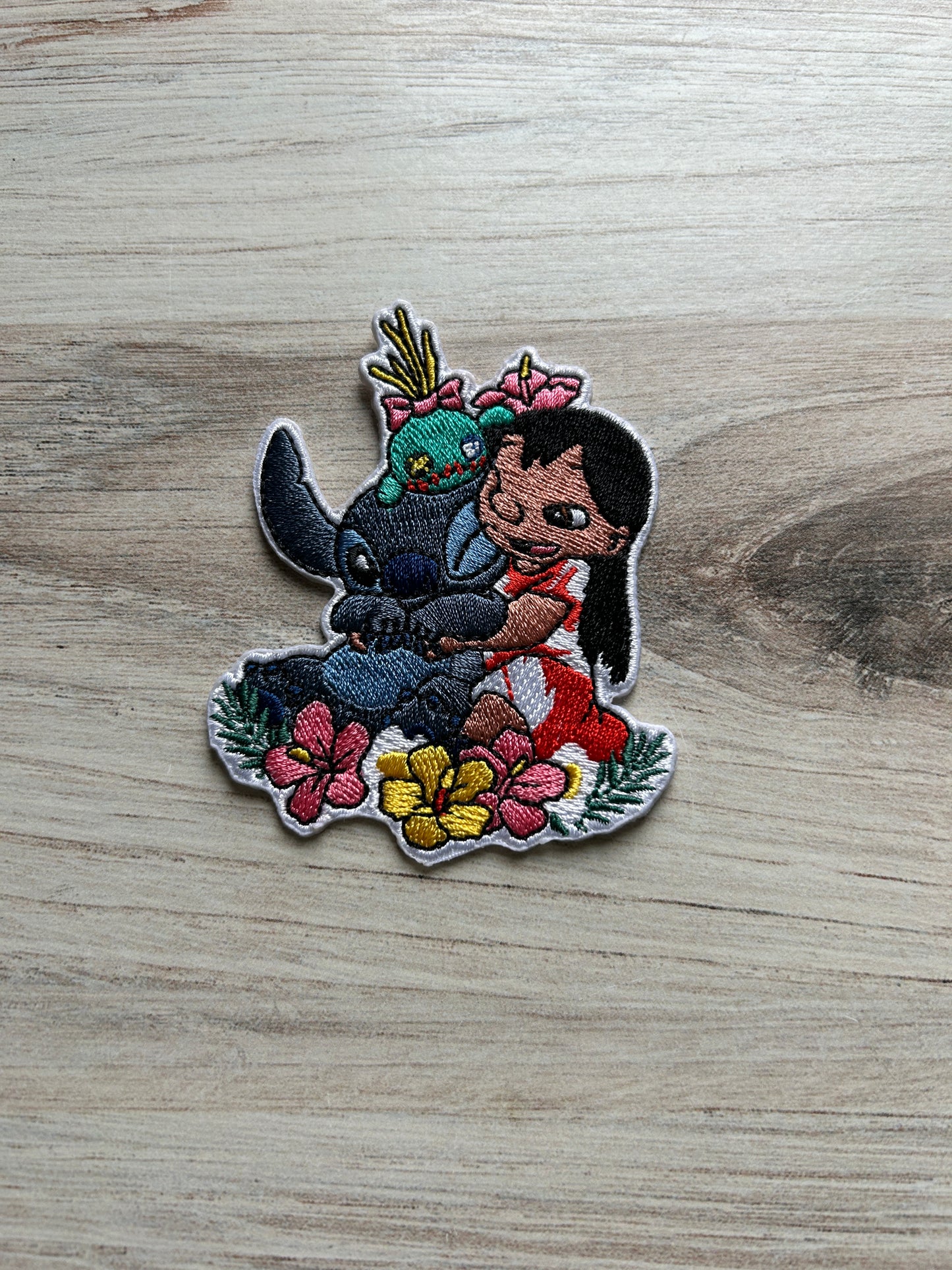 Alien and Girl Floral Iron on Patch