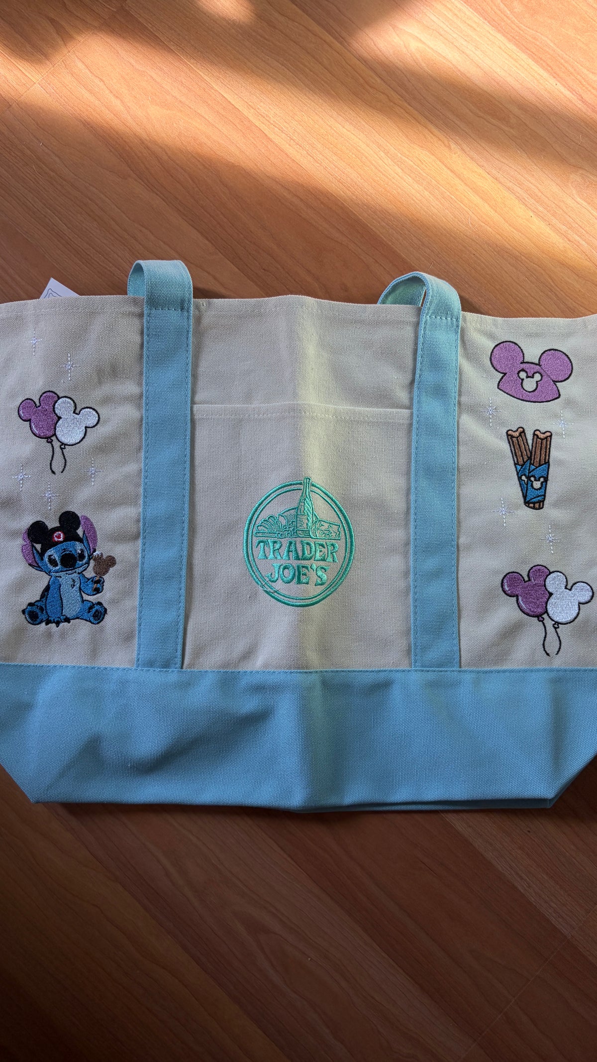 RTS Large Blue Stitch Embroidered Tote
