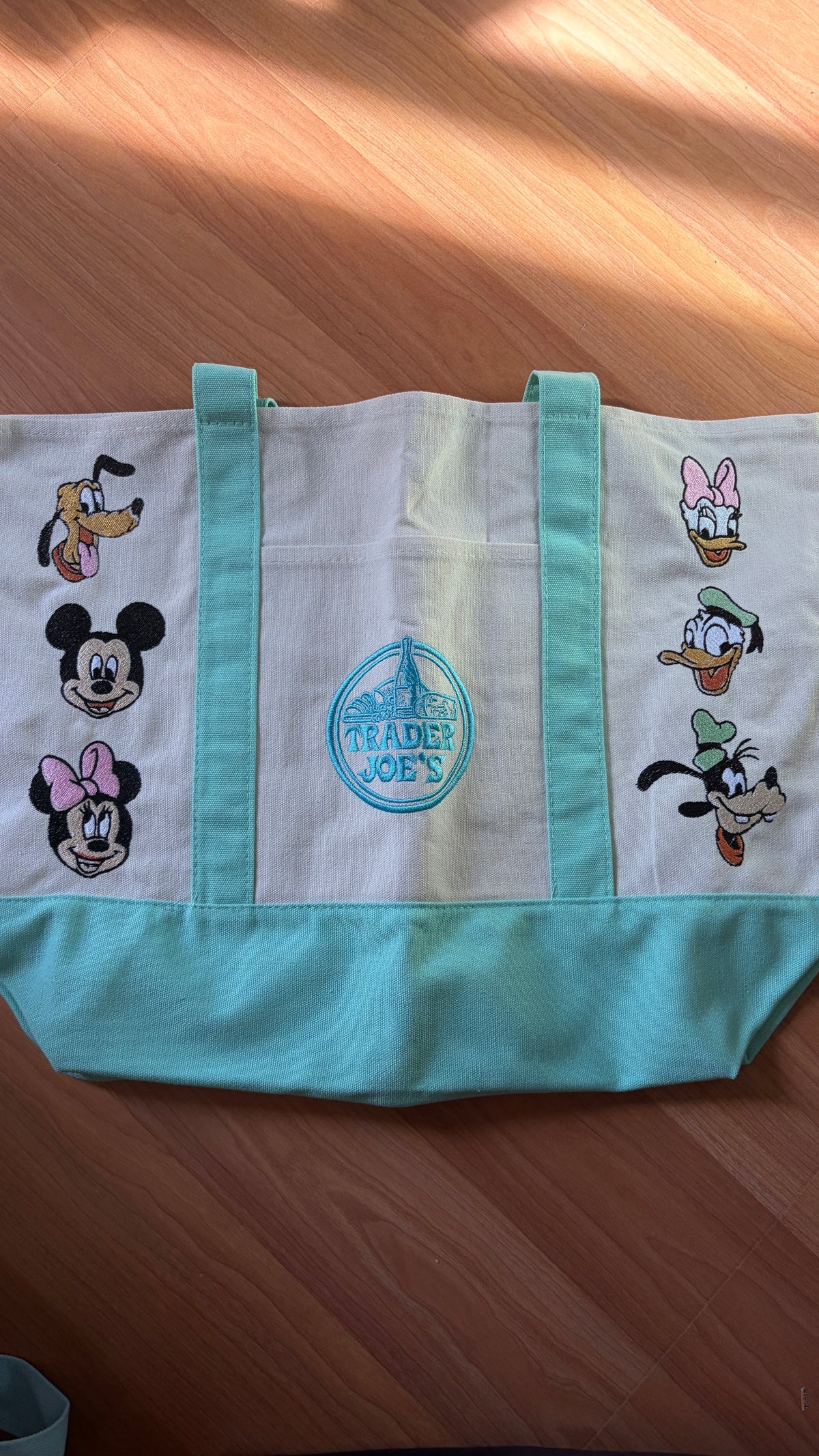 RTS Large Mint Mickey and Friends Embroidered Tote