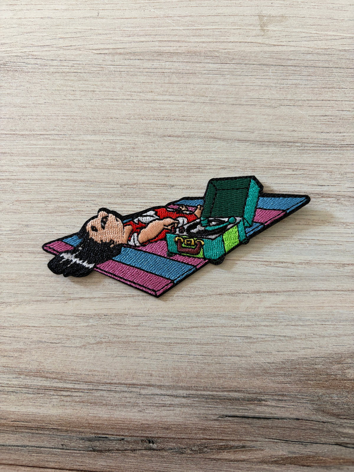 Bored Tropical Girl Relaxing Embroidered Iron On Patch