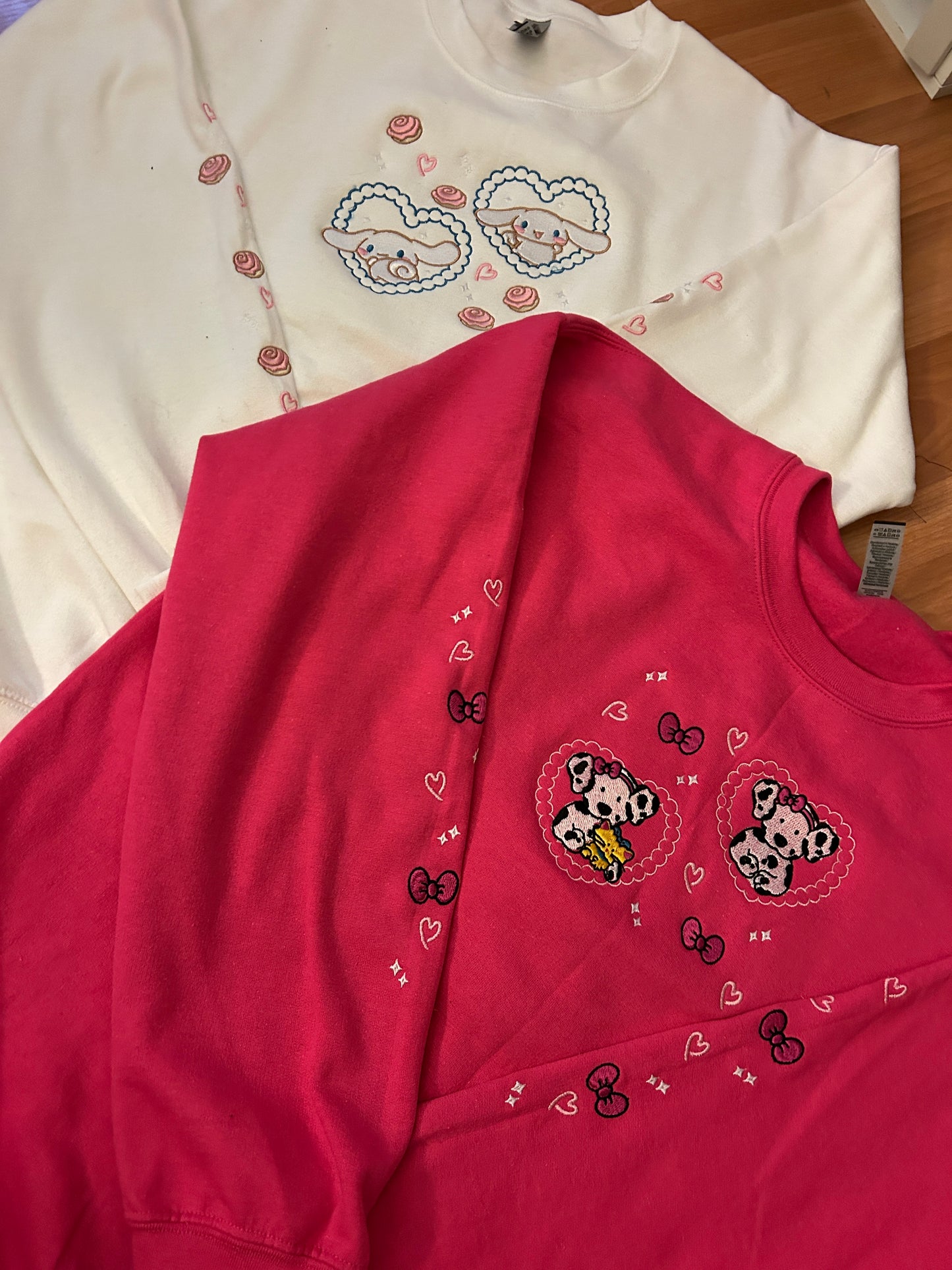 Kawaii Heart Dalmatian Embroidered Sweater