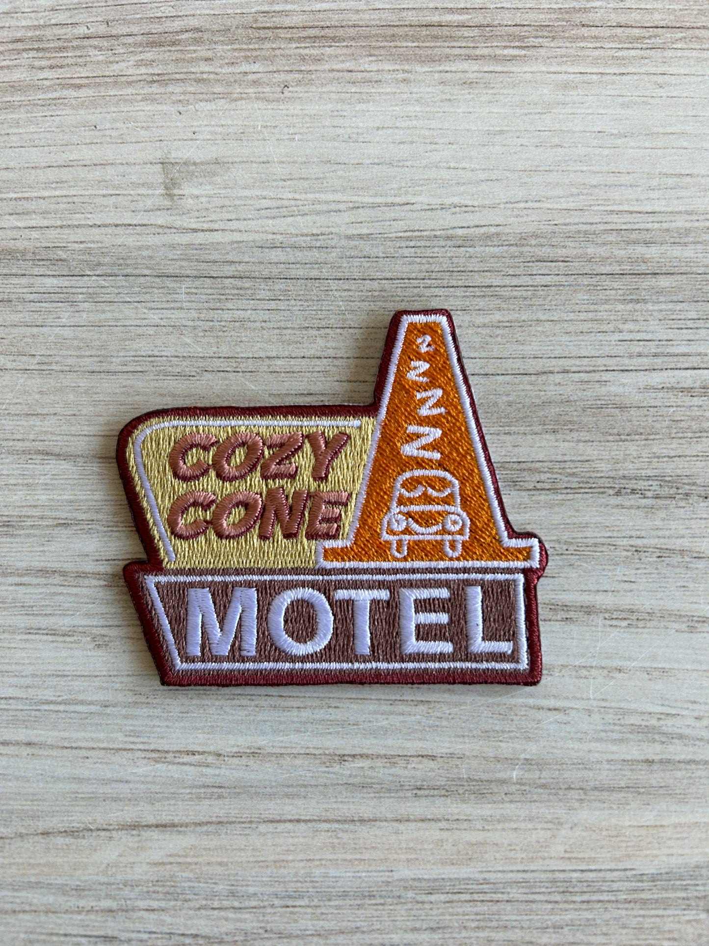 Cozy Cone Motel Iron on Patch