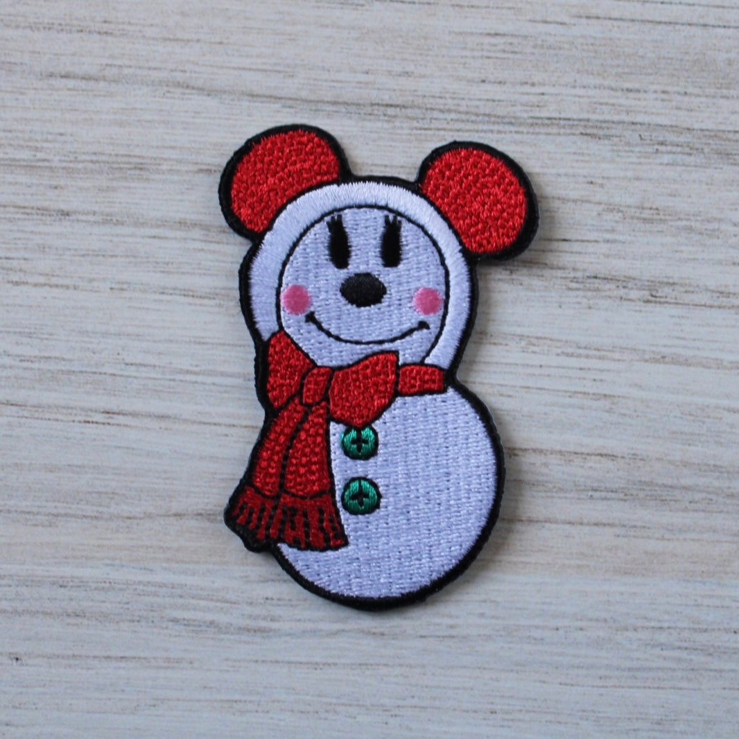 CLEARANCE Snowman Mouse Iron on Patch
