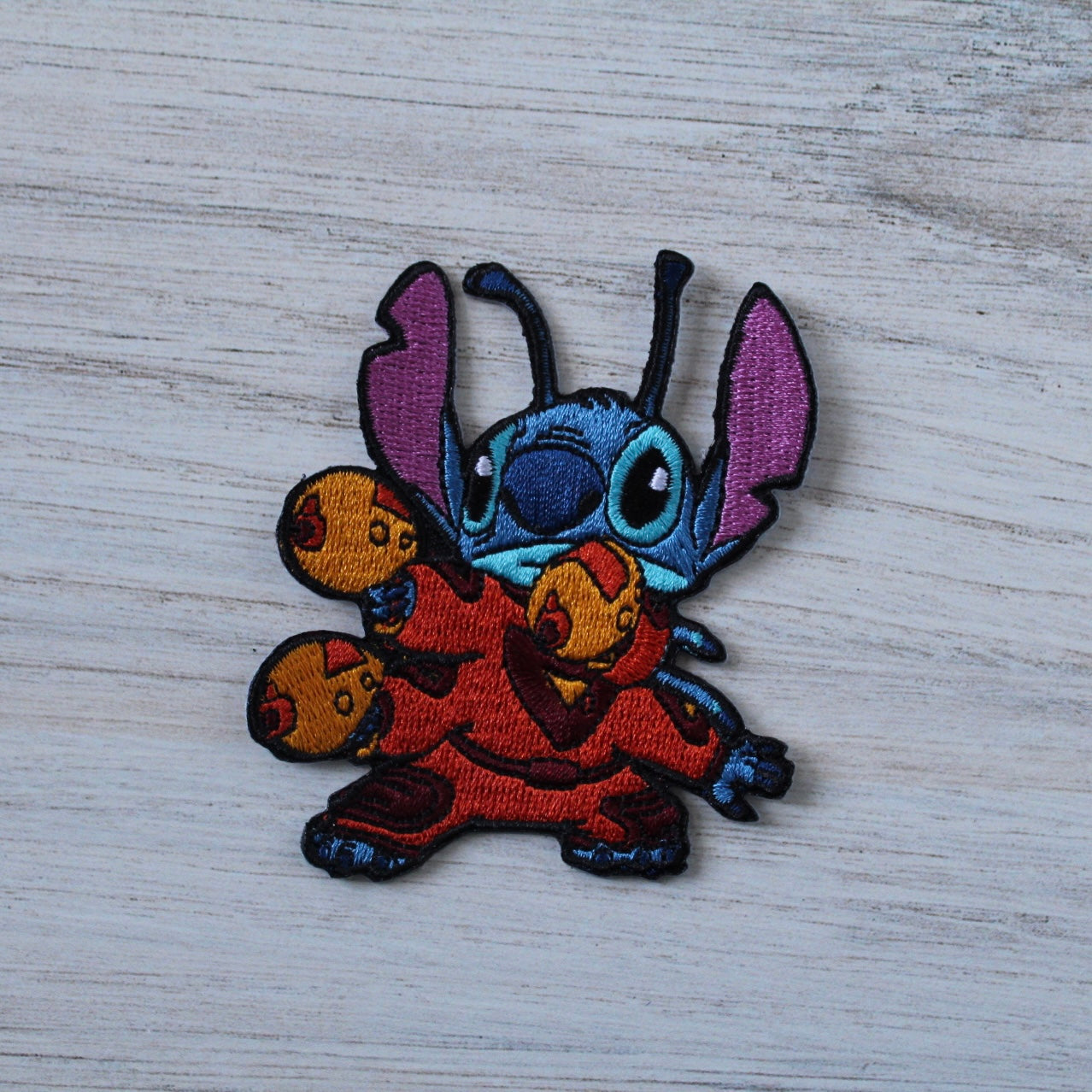 Alien with Blasters Iron on Patches