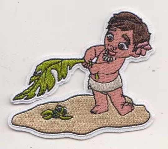 Little Girl and Sea Turtle Iron on Patch