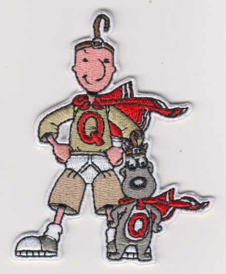 Superhero Cartoon and Dog Iron on Patch