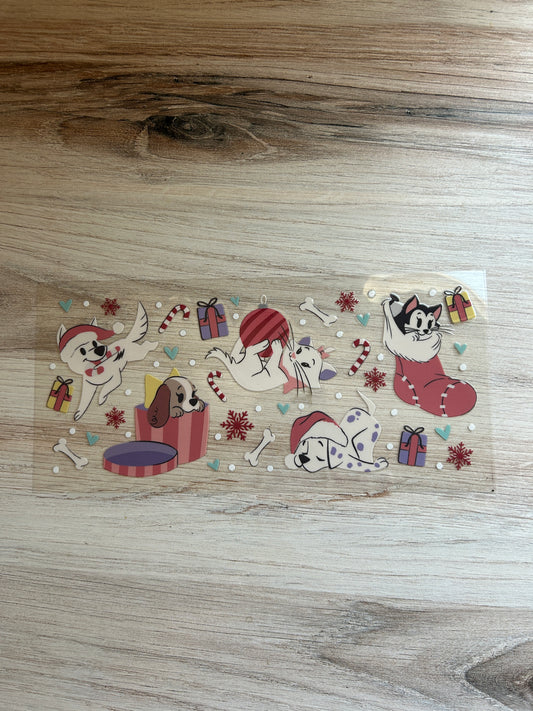 Christmas Cats and Dogs Cup Wrap