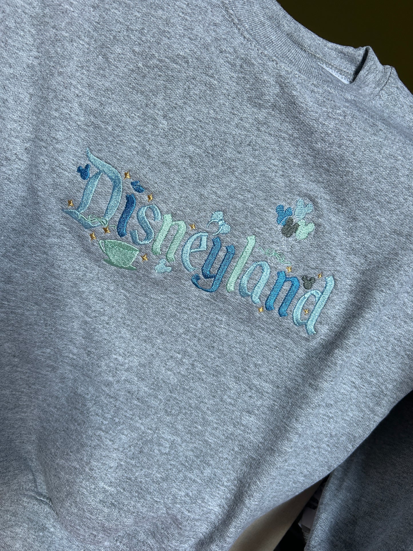 The Happiest Place in Blue Embroidered Sweater
