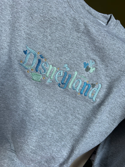 The Happiest Place in Blue Embroidered Sweater