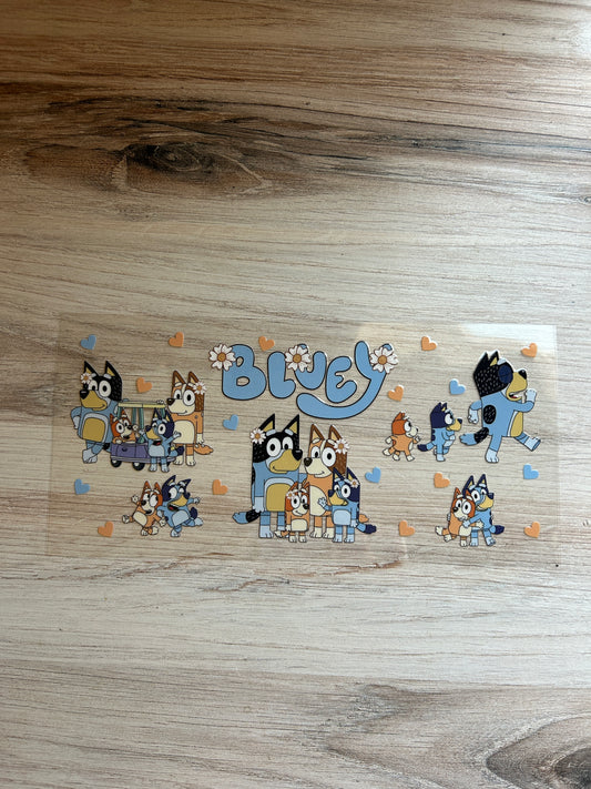 Blue Pup and Family Cup Wrap