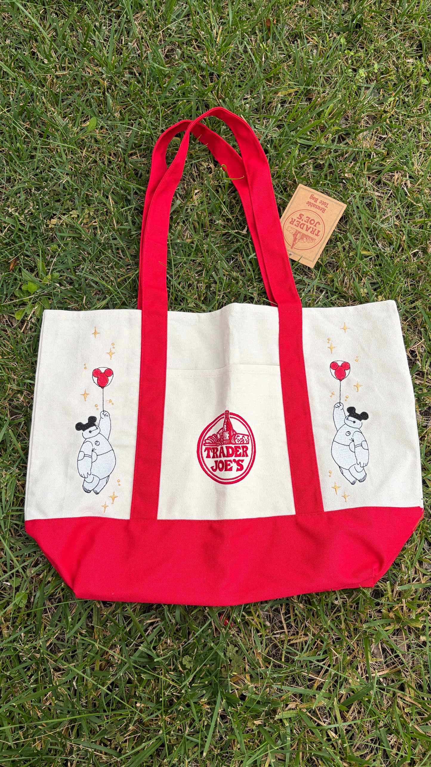 RTS Large Baymax Red Embroidered Tote