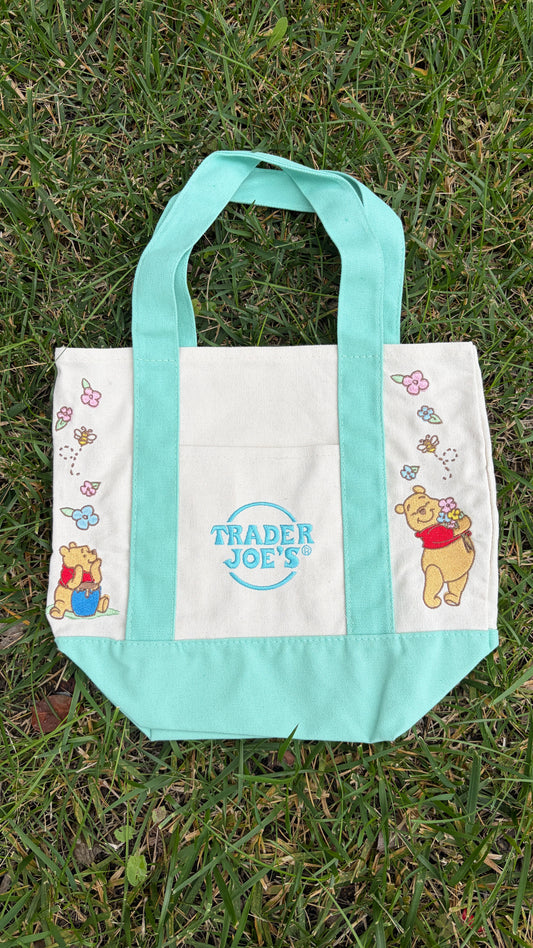 RTS Mini Pooh Mint Embroidered Tote
