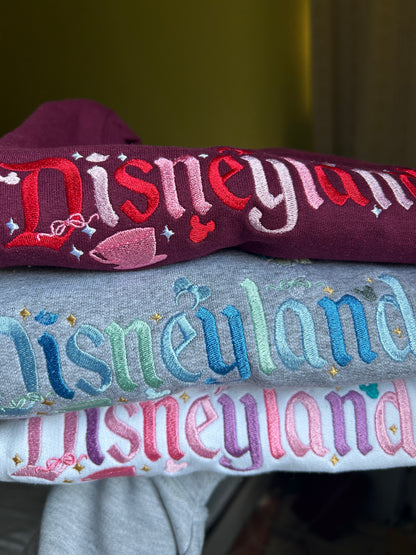 The Happiest Place in Blue Embroidered Sweater