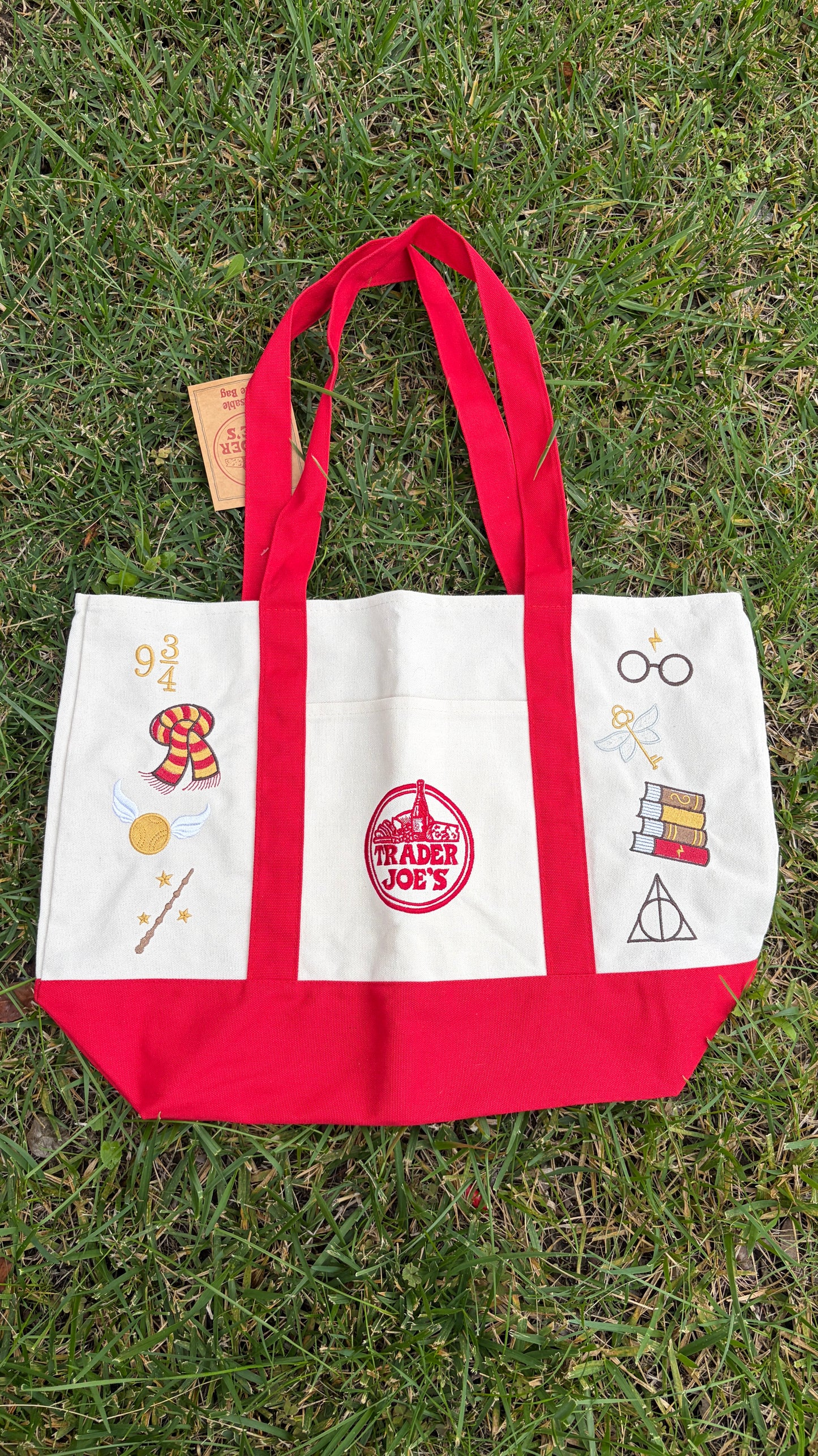 RTS Large Wizard Red Embroidered Tote
