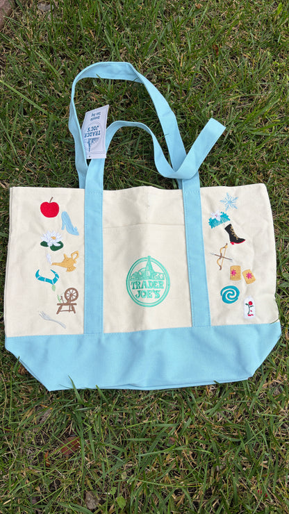 RTS Large Princess Embroidered Tote