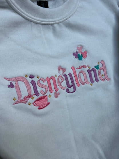 The Happiest Place in Pink Embroidered Sweater
