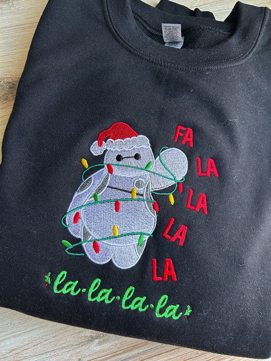 Christmas Robot Embroidered Sweater