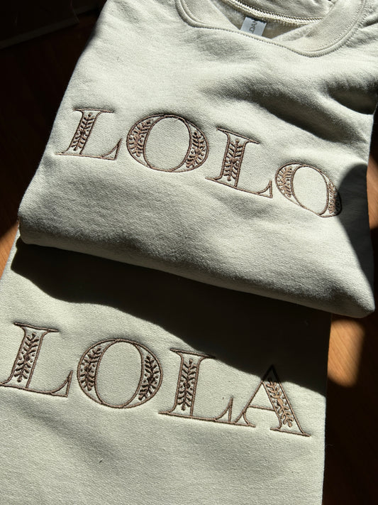Lolo and Lola Embroidered Sweater