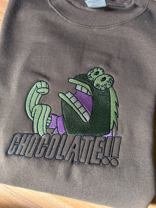 Chocolate Embroidered Sweater