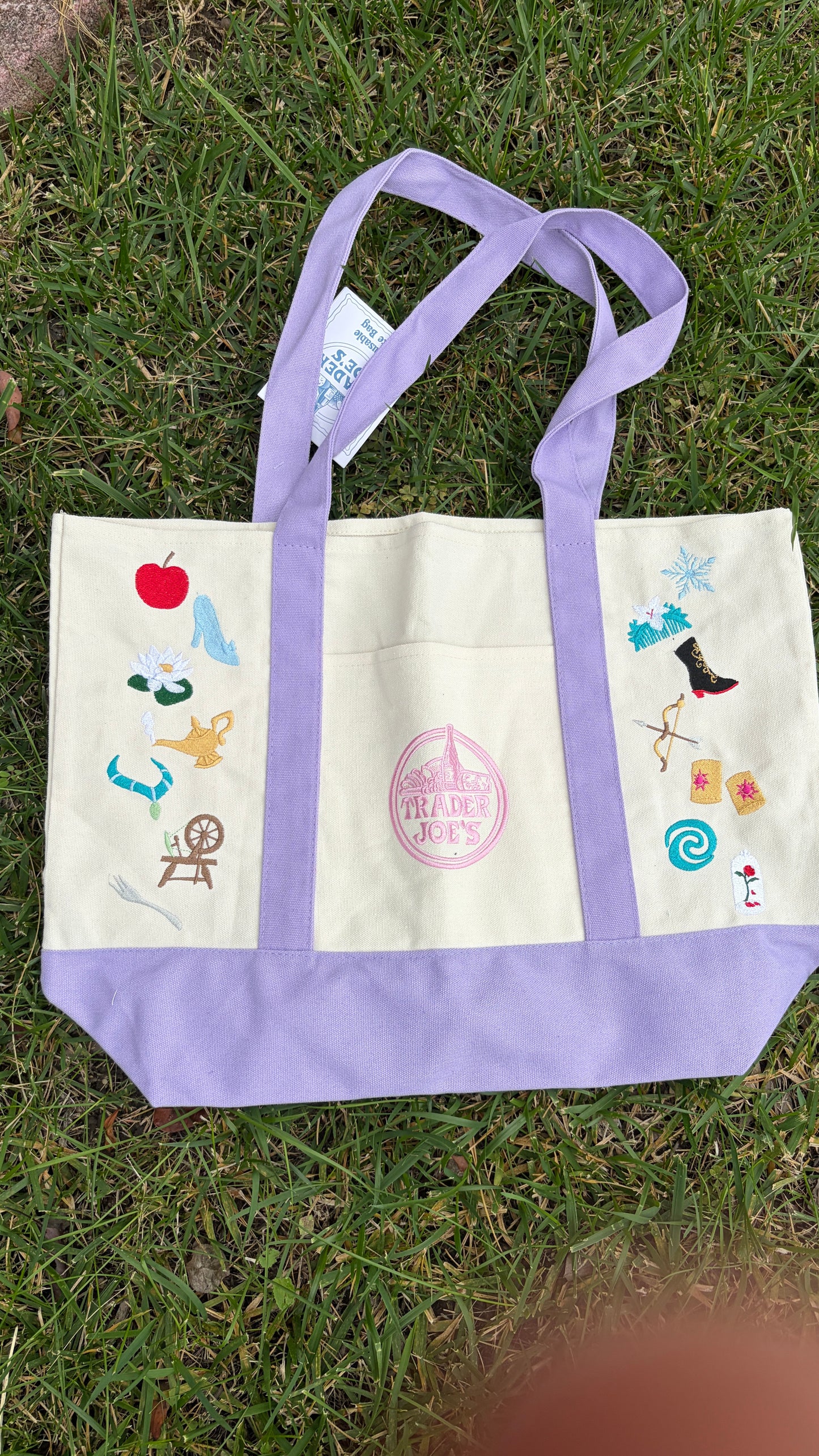 RTS Large Princess Embroidered Tote