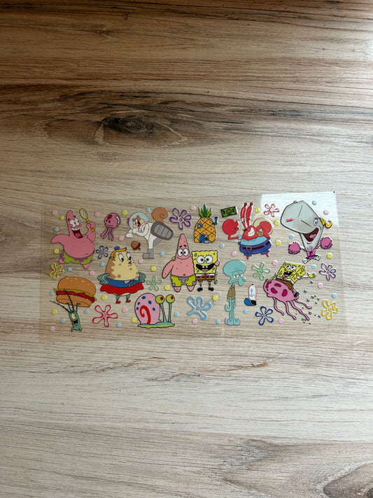 Square Cartoon Friends Cup Wrap