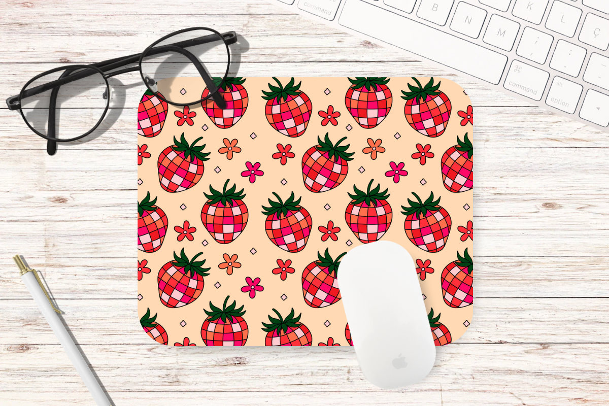 Disco Strawberries Mouse Pad