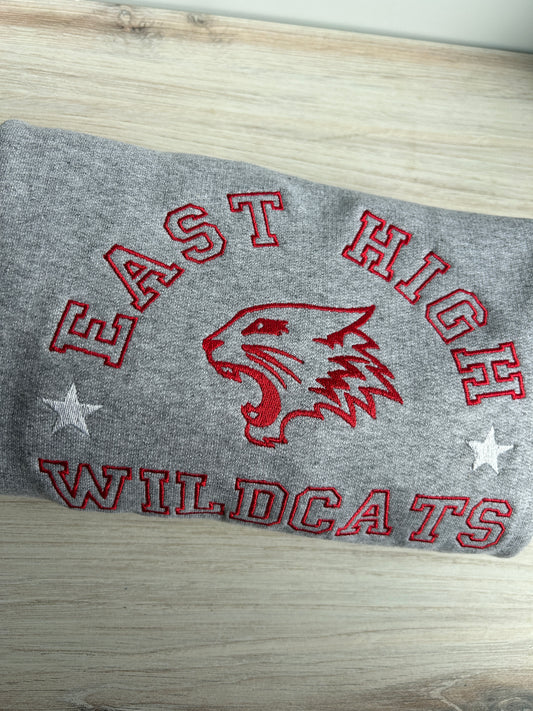 East High Wildcats Embroidered Sweater