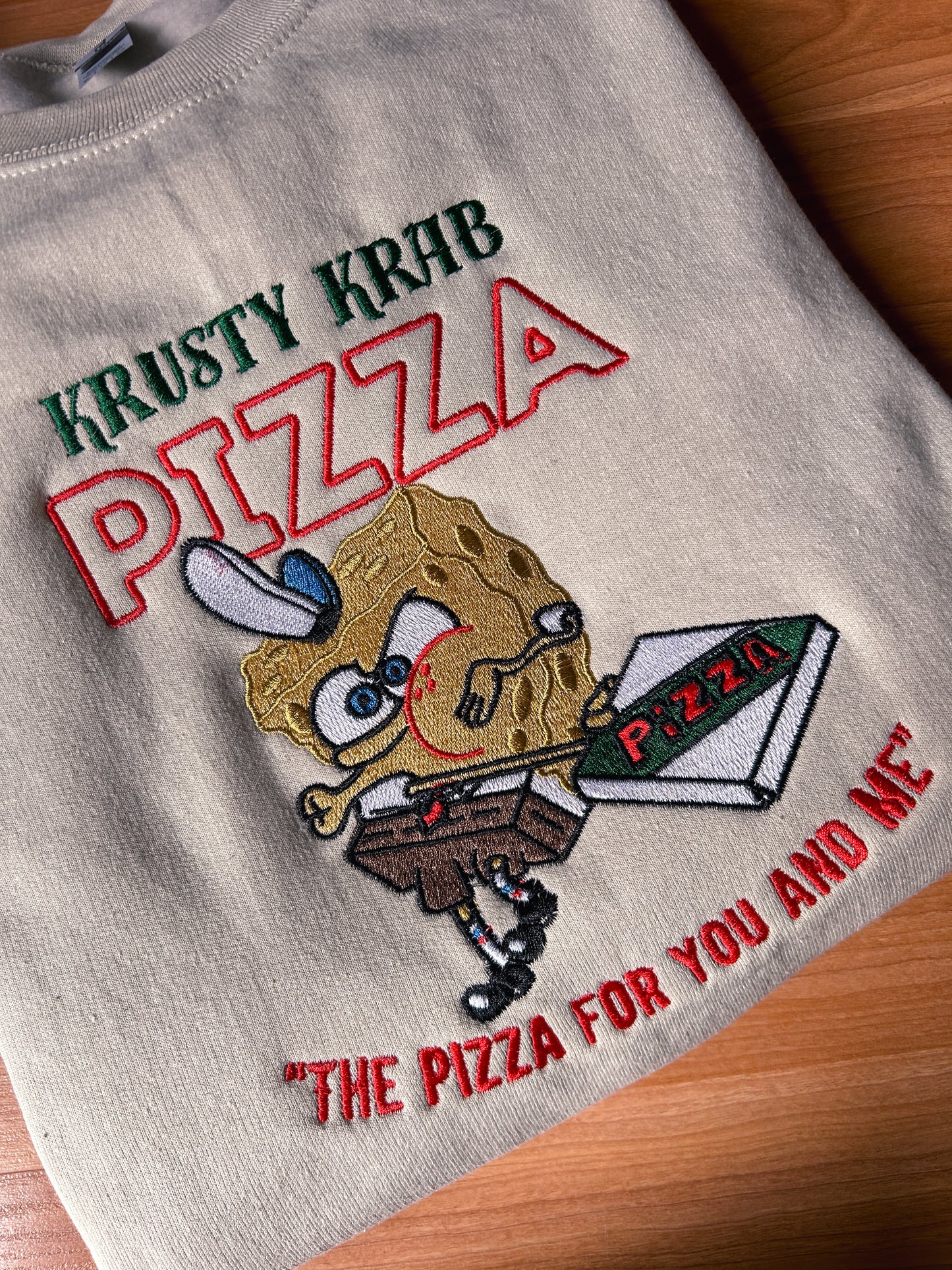 Pizza Embroidered Sweater
