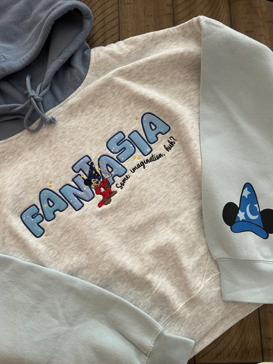 Sorcerer Mouse Color-block Cropped Embroidered Sweater