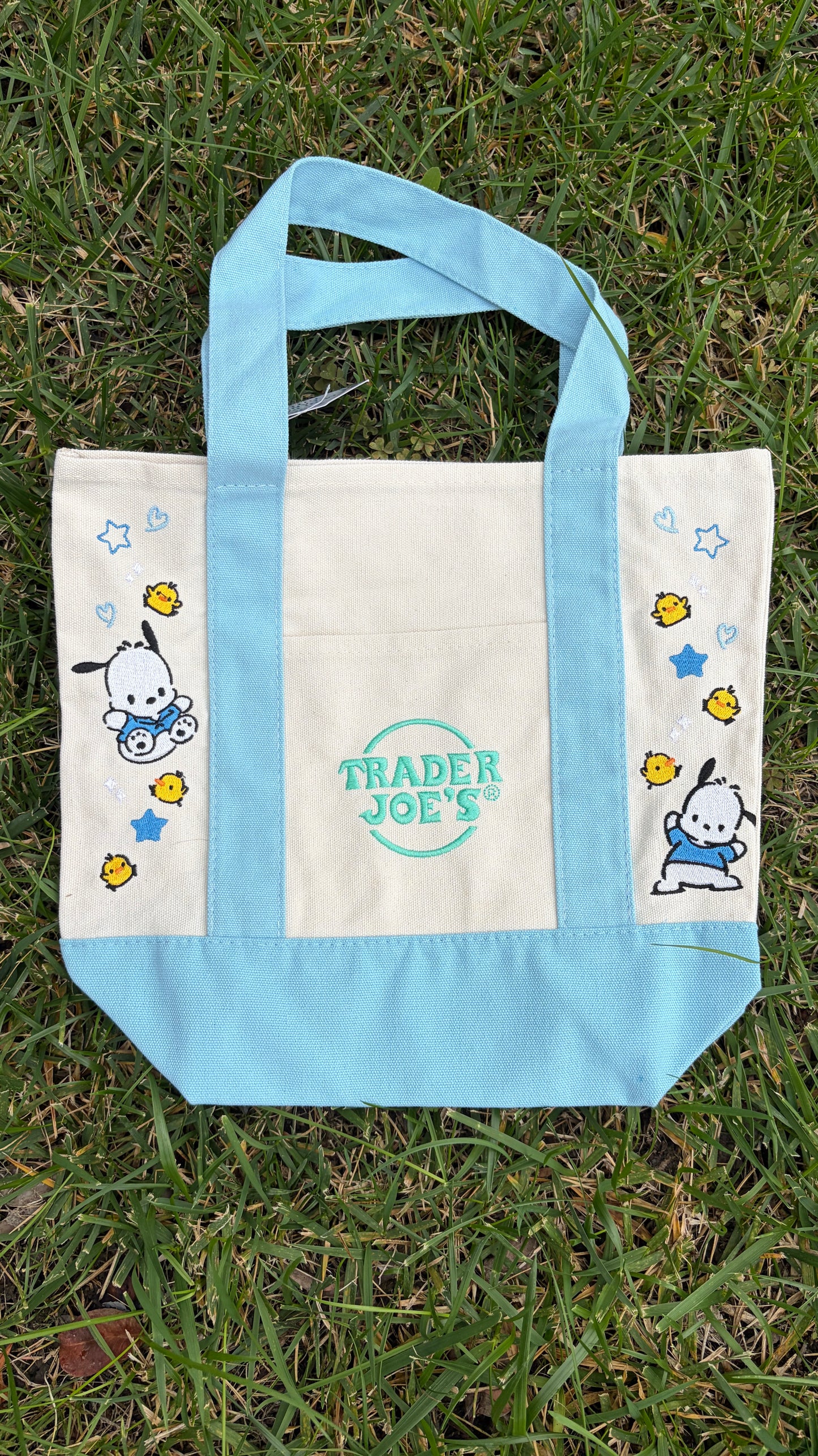 RTS Mini Pochacco Blue Embroidered Tote