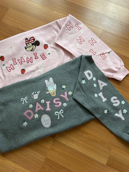 Minnie & Daisy Spring Embroidered Sweater