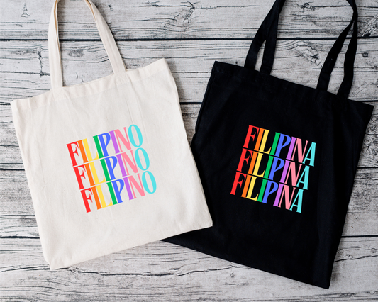 Filipino/Filipina Rainbow Tote Bag