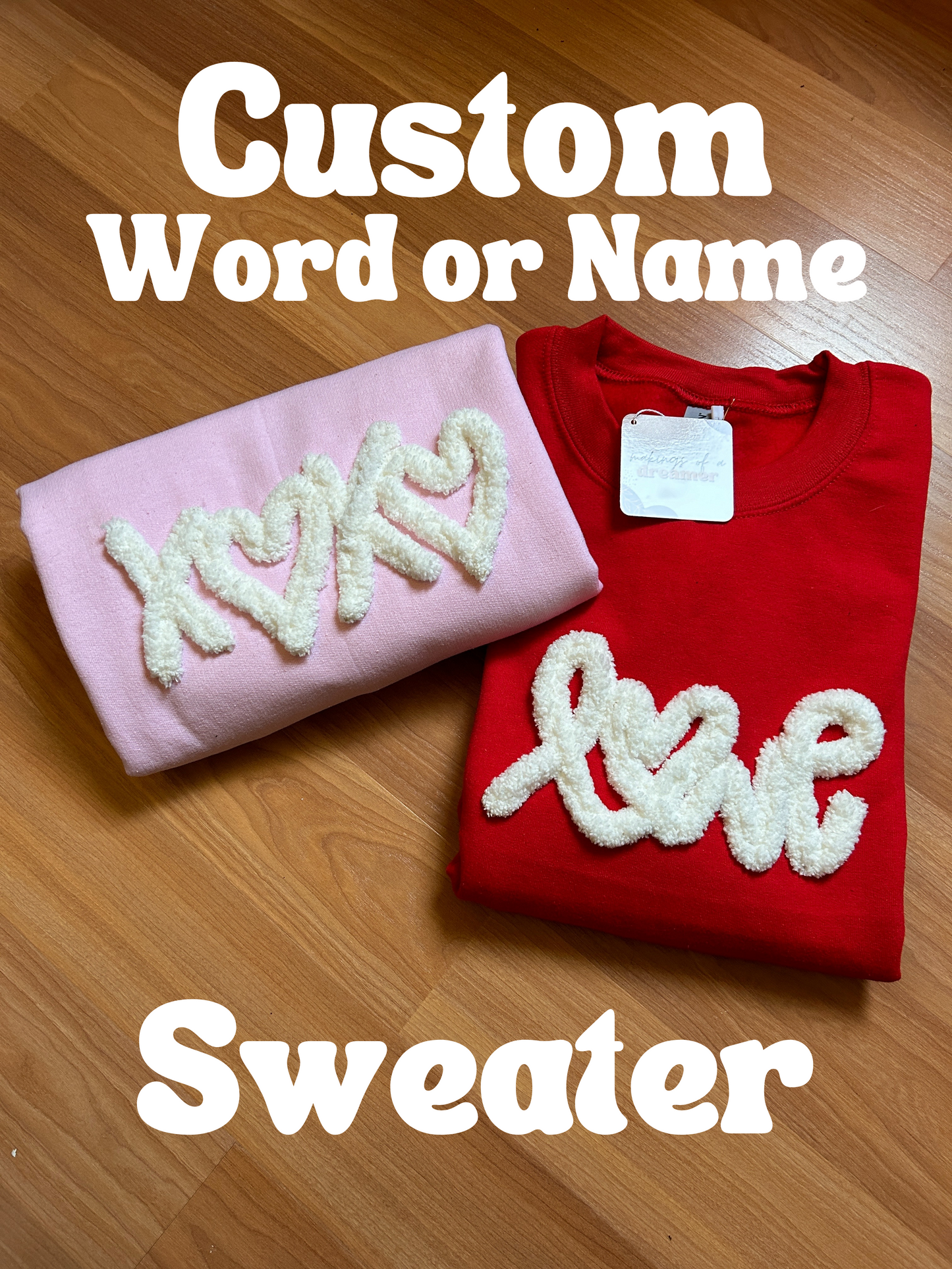 Custom Chenille Embroidered Sweater