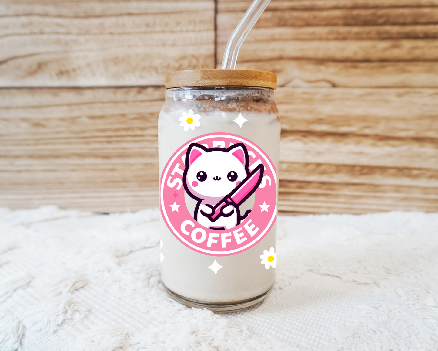 Cute but Dangerous Kitty Glass Cup