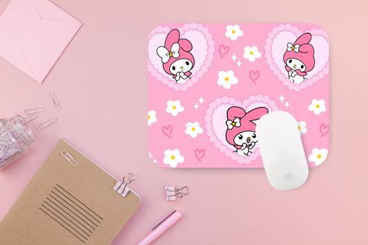 Kawaii White Rabbit Mouse Pad