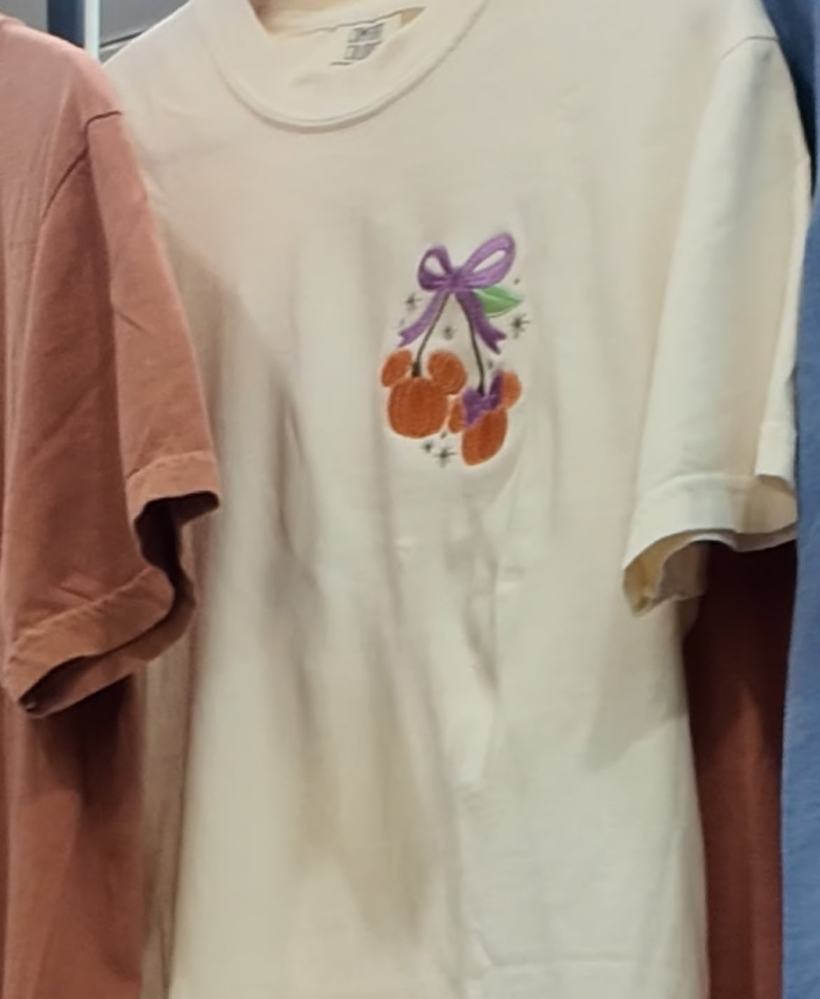 Pumpkin Cherries Embroidered Shirt