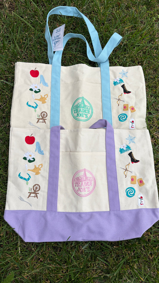 RTS Large Princess Embroidered Tote