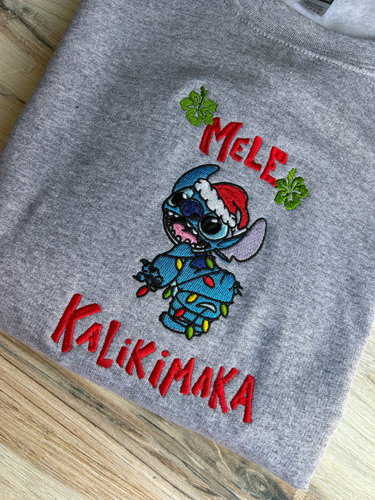 Christmas Alien Embroidered Sweater