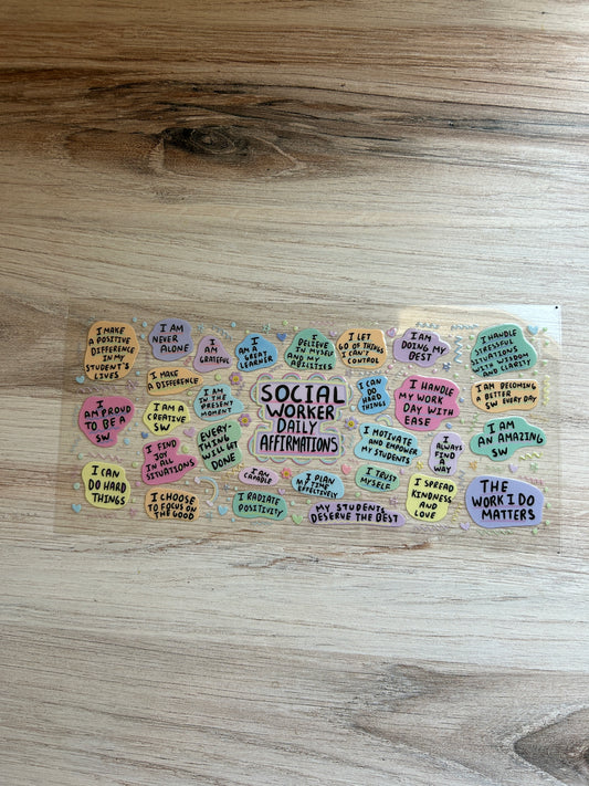 Social Worker Affirmations Cup Wrap