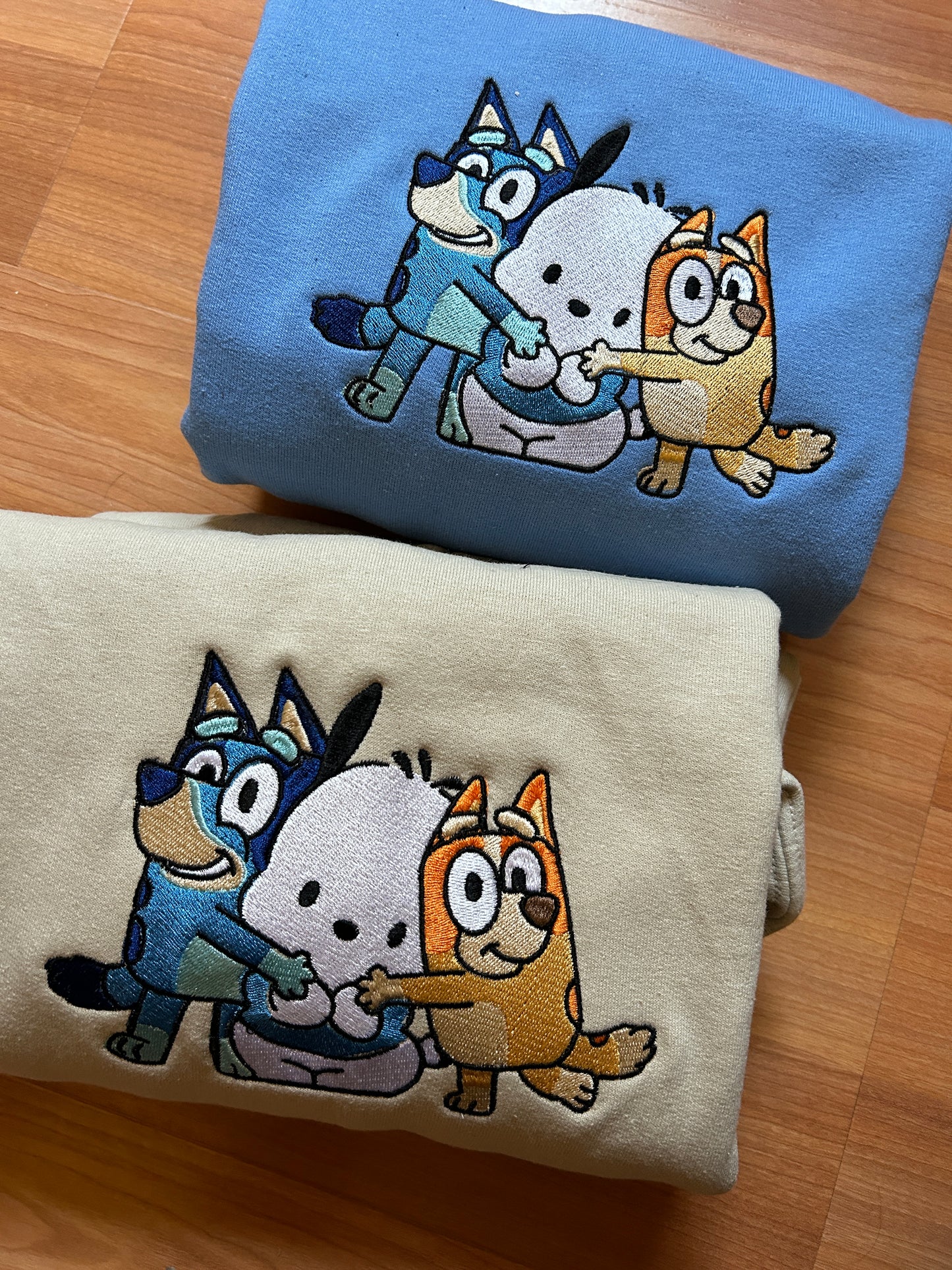 Cute Dogs Hug Embroidered Sweater