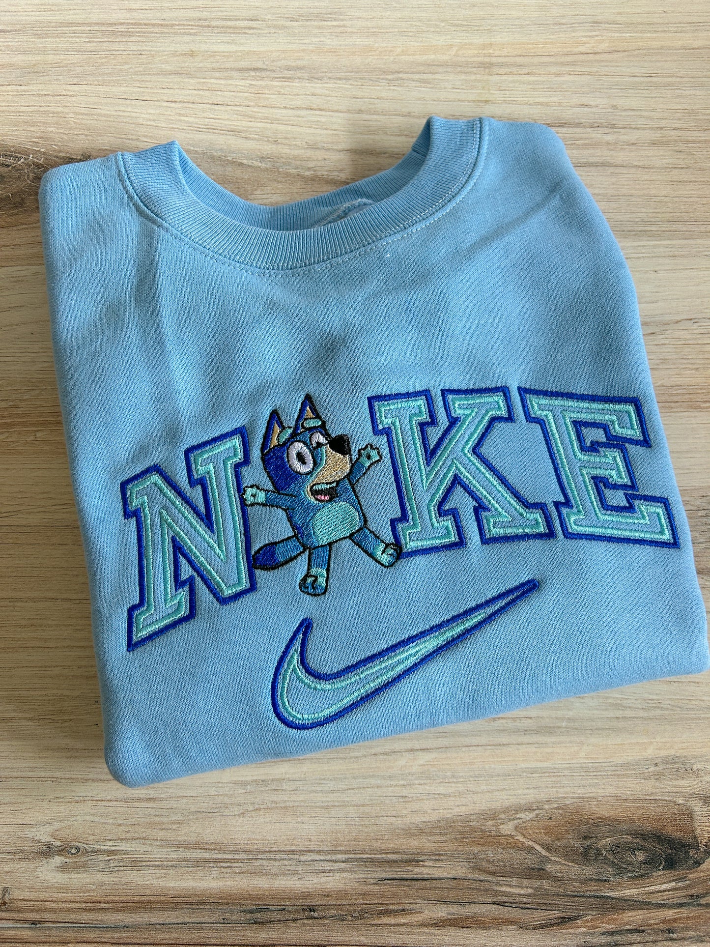 Blue Pup Embroidered Sweater