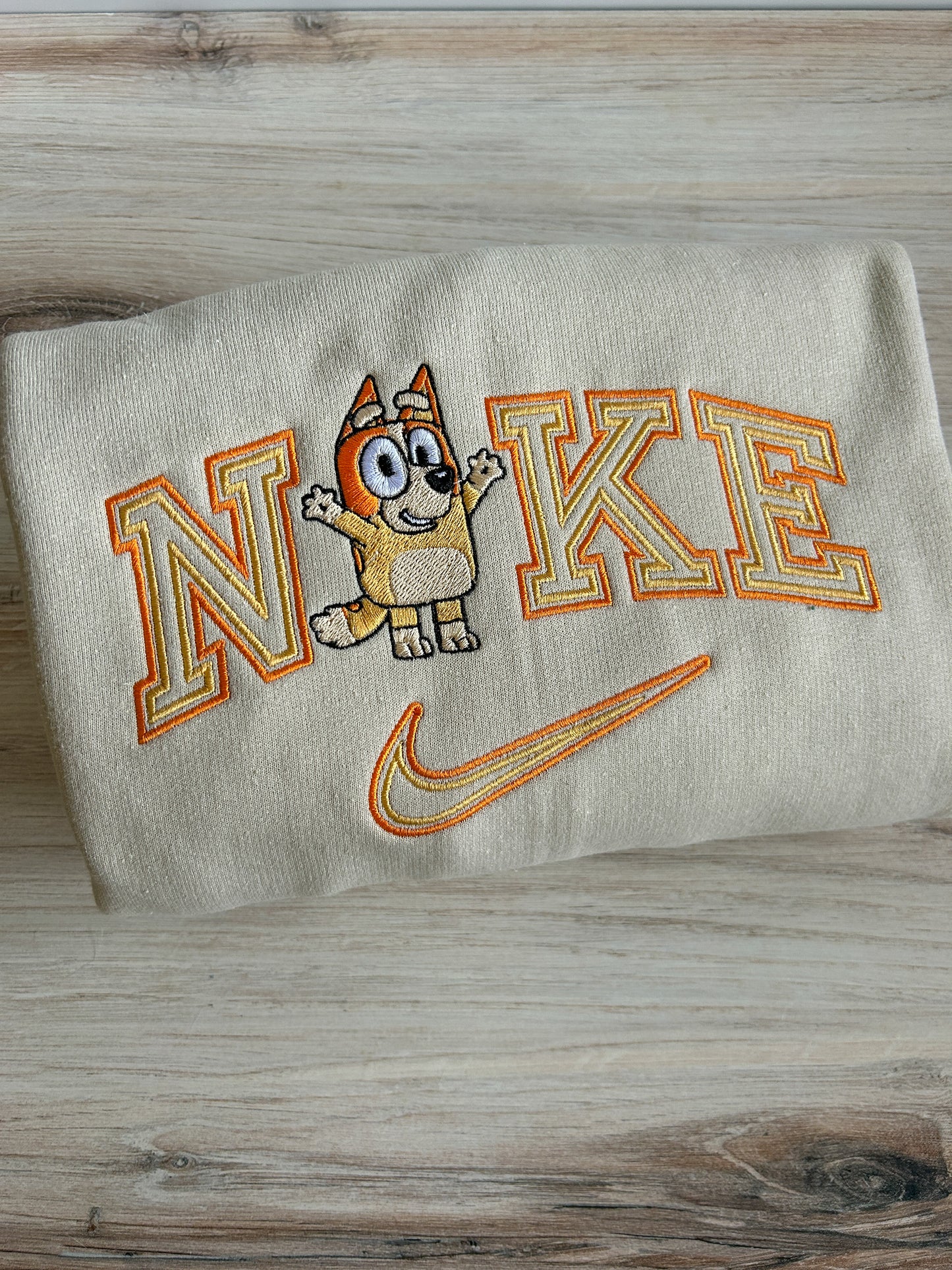 Orange Pup Embroidered Sweater