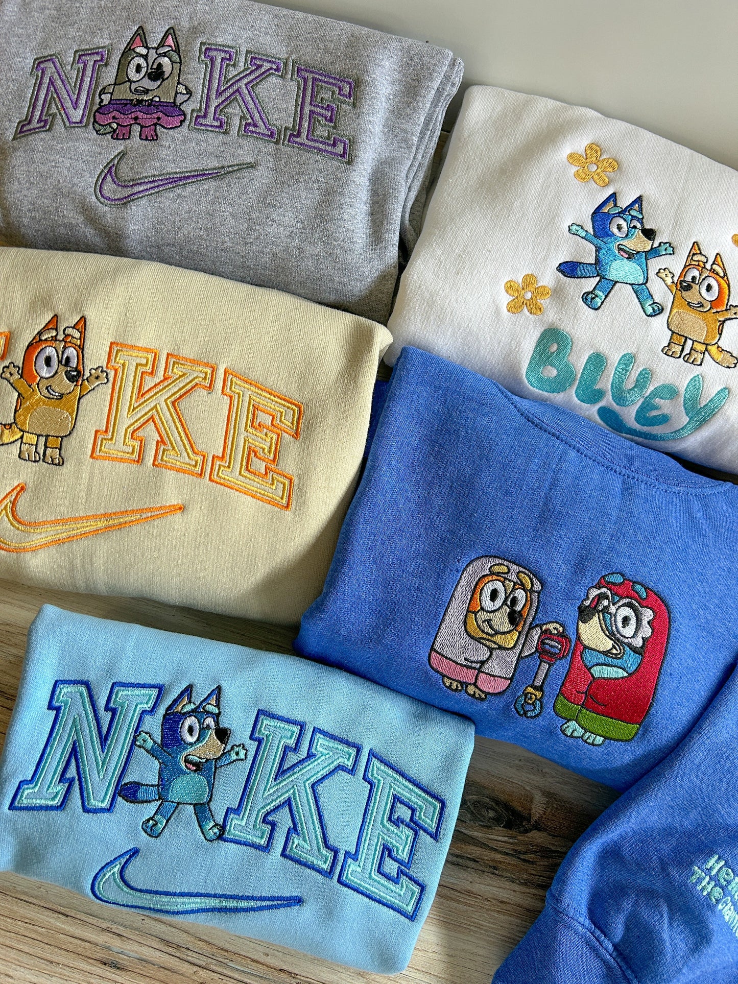 Blue Pup Embroidered Sweater