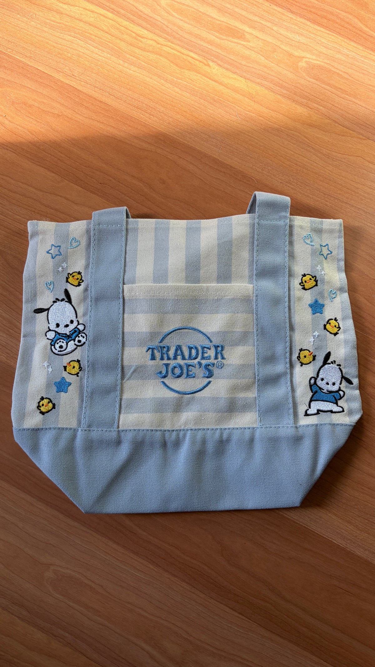 RTS Mini Striped Blue Pochacco Embroidered Tote