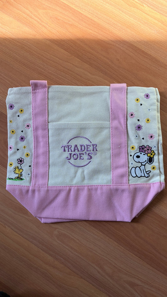 RTS Mini Pink Snoopy Embroidered Tote