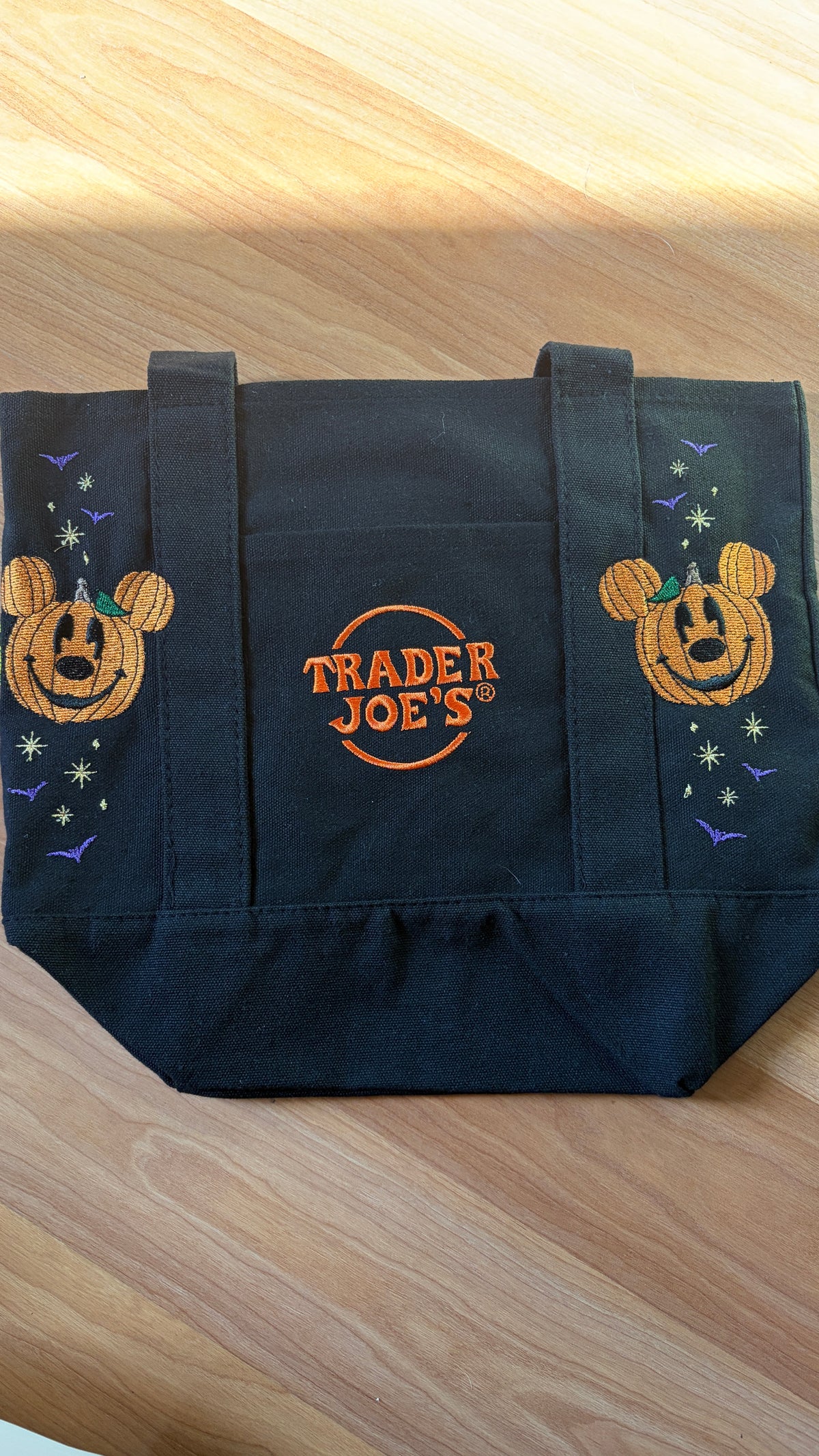 RTS Mini Black Pumpkin Mickey Embroidered Tote